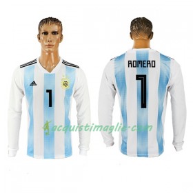 Divisa di Calcio Argentina Romero 1 Prima Mondiali 2018 Manica Lunga